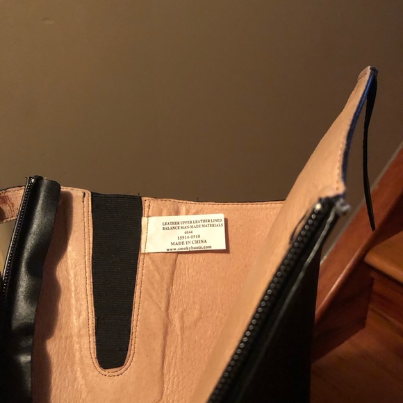 BLACK Real leather riding boots -  New - Size 7 - Picture 6 of 6